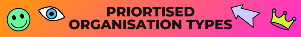 Types of organisations that will be prioritised in 2022/2023