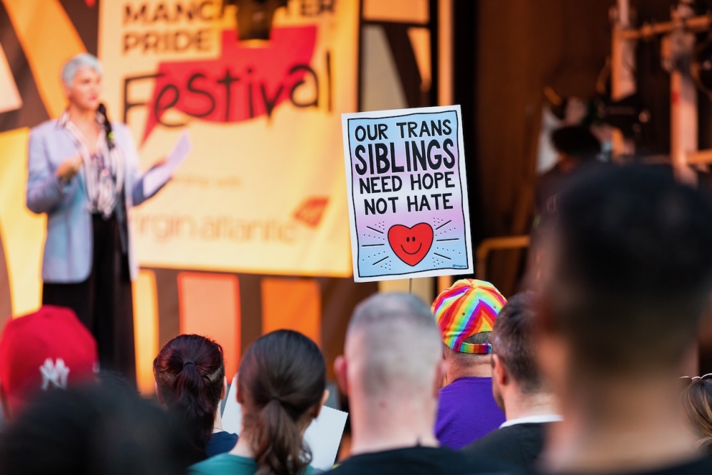 Sign from the Manchester Pride Human Rights Forum 2022 which reads 
